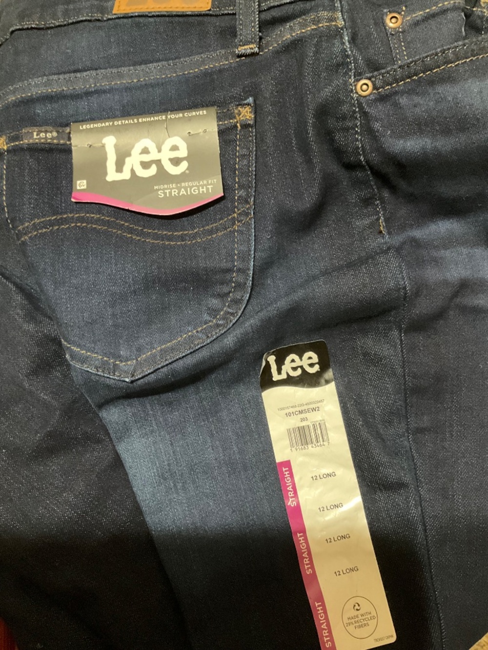 Lee Women's Midrise Straight Jean, Inseam 32" Size 12 Long - Picture 10 of 10